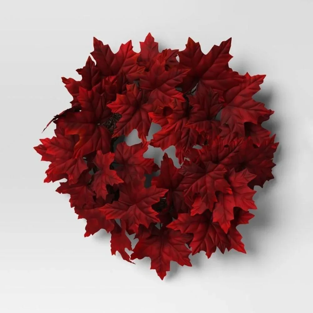 Threshold Mini Maple Leaf Wreath Red -Target Fall Autumn Harvest Halloween Decor
